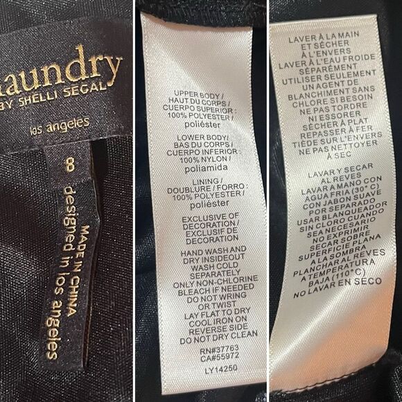 Laundry by Shelli Segal Sleeveless Bodice & Sequin Skirt Mini Dress Black 8 - Picture 12 of 13